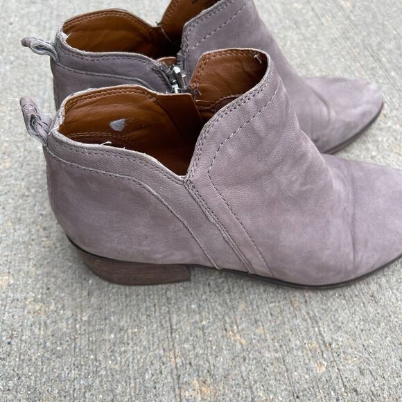 Franco Sarto Laslo Ankle Bootie Womens Size 8M Gray Leather Heeled Almond Toe - Picture 7 of 11